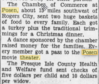 Posen Theater - ARTICLE REFERENCING THEATER DEC 26 1958